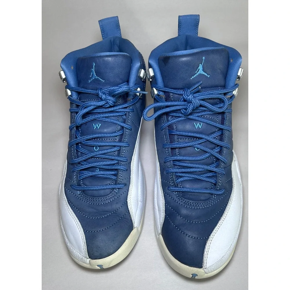 Air Jordan 12 Retro Stone Blue Indigo White Mens Size 9 130690-404